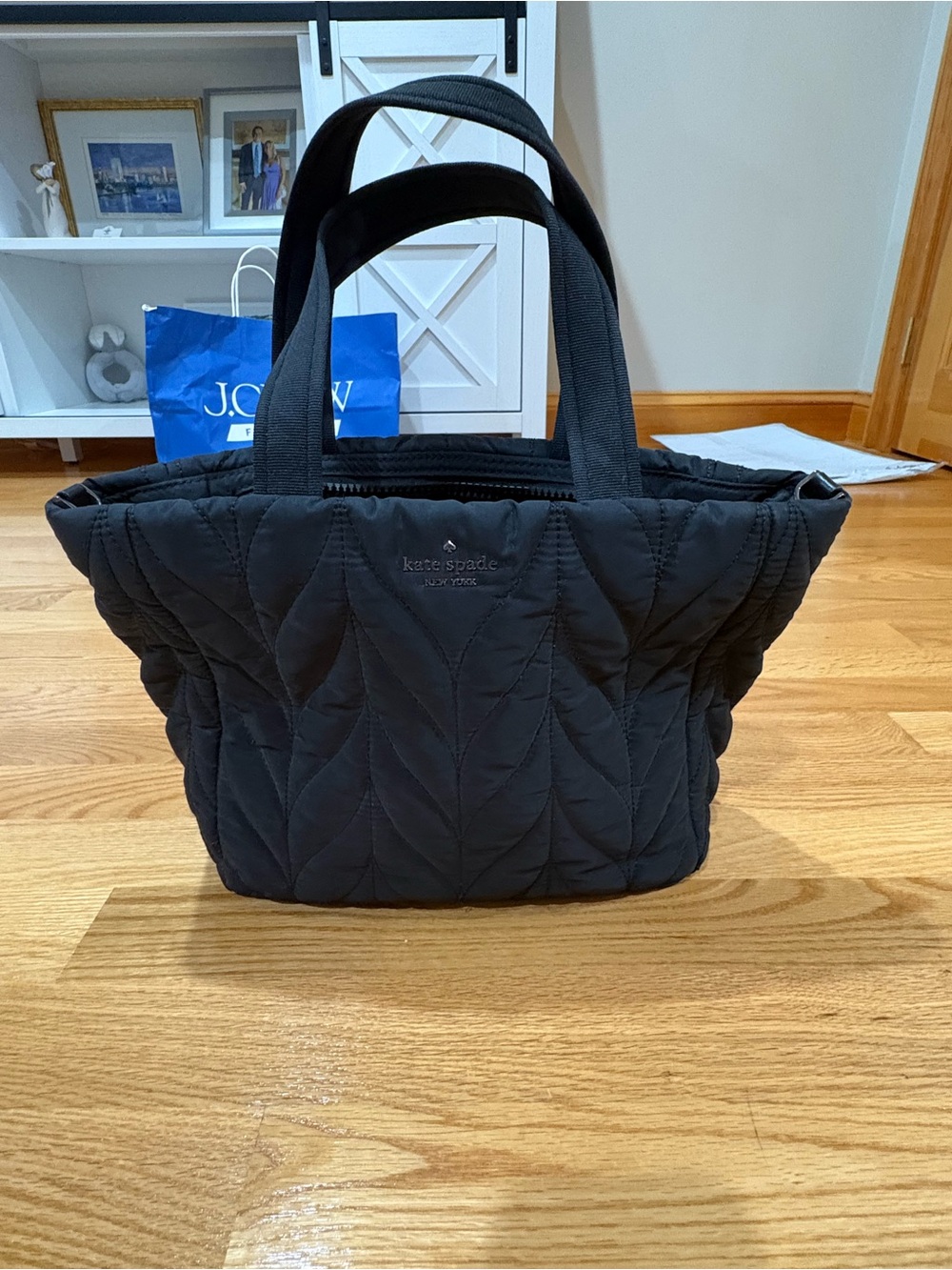 kate spade Black Quilted Top-Handle Tote
